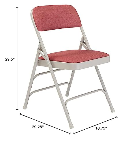 2300 Series Triple Strength Upholstered Folding Chair [Set of 4] Color: Cabernet/Gray Frame