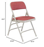 2300 Series Triple Strength Upholstered Folding Chair [Set of 4] Color: Cabernet/Gray Frame
