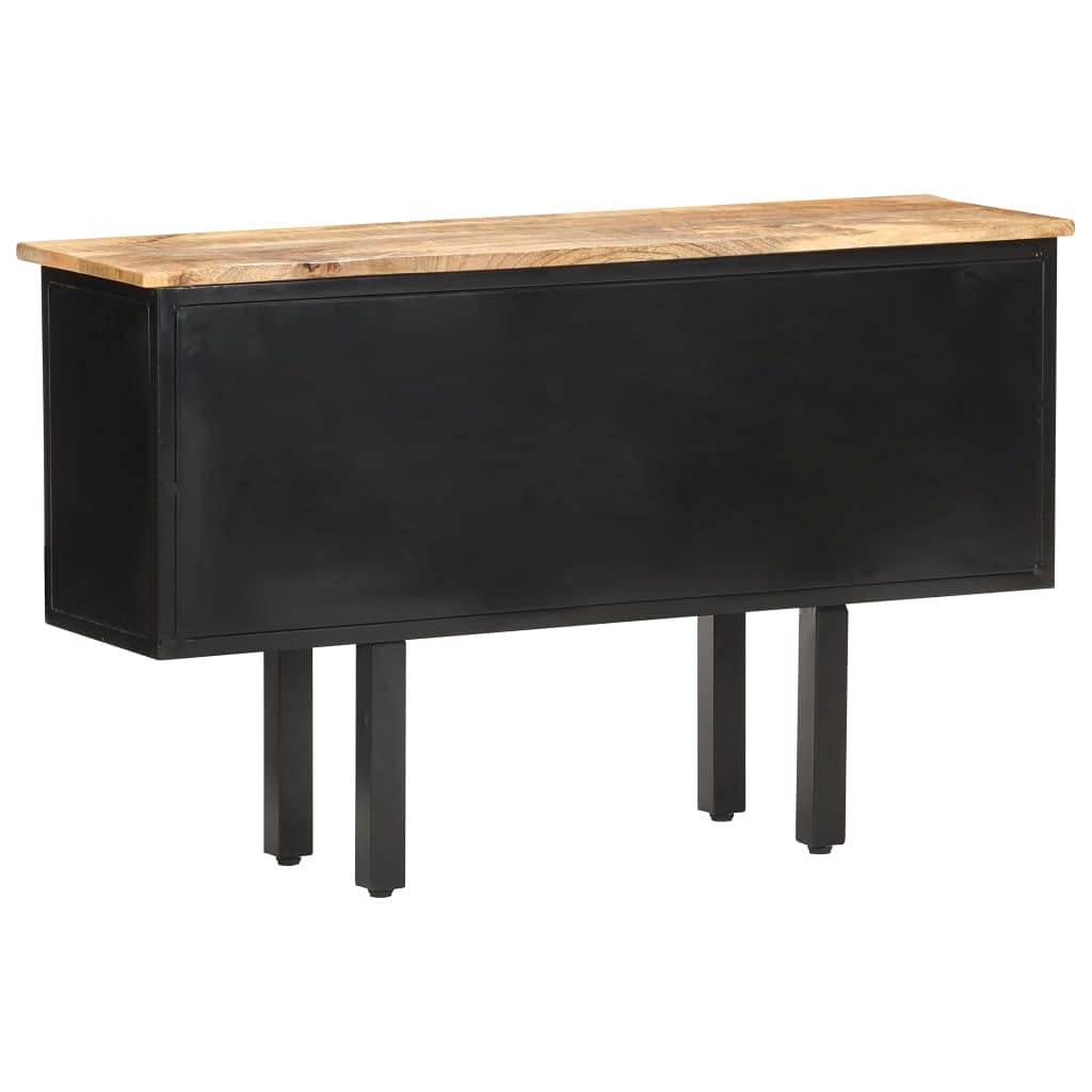 vidaXL Sideboard 43.3&quot;x11.8&quot;x25.6&quot; Solid Rough Mango Wood and Steel