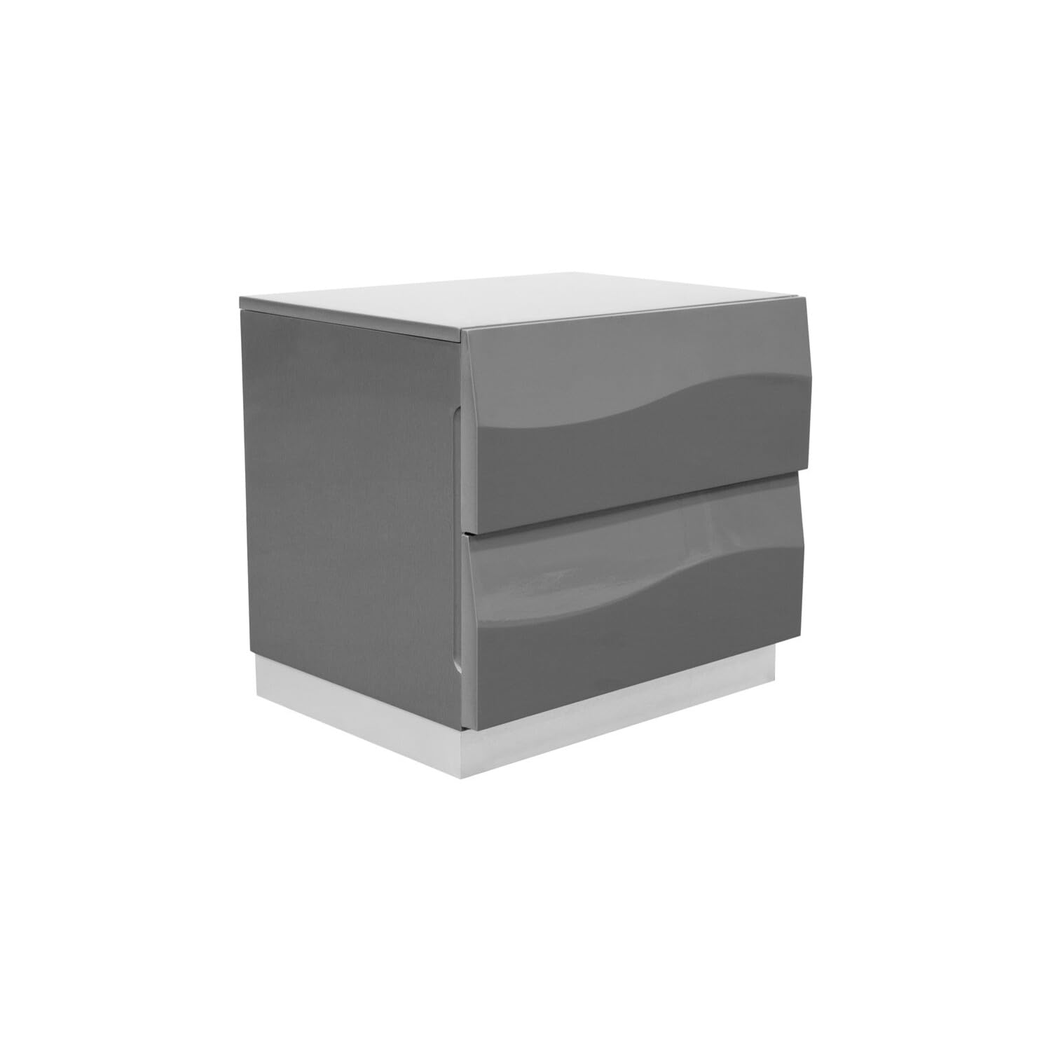 Best Master Leon 5-Piece Poplar Wood Cal King Bedroom Set In Gray High Gloss