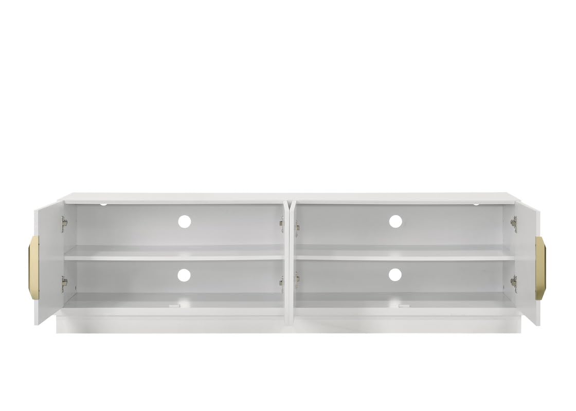 LILOLA LIVING Palmer 70&quot; W White 4-Door TV Stand