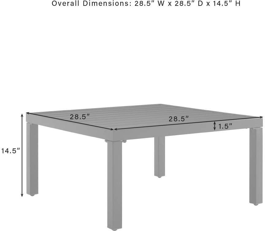 Crosley Furniture CO6321-MB Piermont Outdoor Metal Sectional Coffee Table, Matte Black