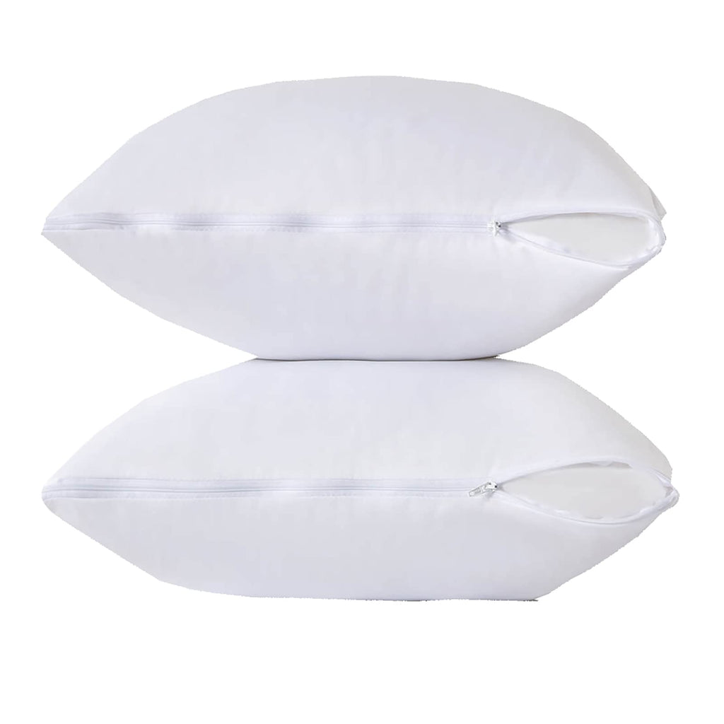 Kingnex 2 Pack Feather Proof Pillow Protectors 18X18 Waterproof Pillow Covers For Square Throw Pillow 18X18