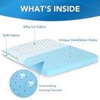 Cooling Gel Flat Pillow For Stomach And Back Sleepers, Ultra Thin Pillow For Sleeping, Slim Stomach Sleeping Pillow For Shoulder