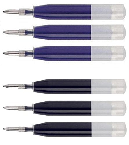 6 - Ion Gel Ink Refill [Bulk Packing] Compatible With Cross Roadster, Vice, Penatia Gelicious, And Matrix Pens, 3 Black & 3 Blue
