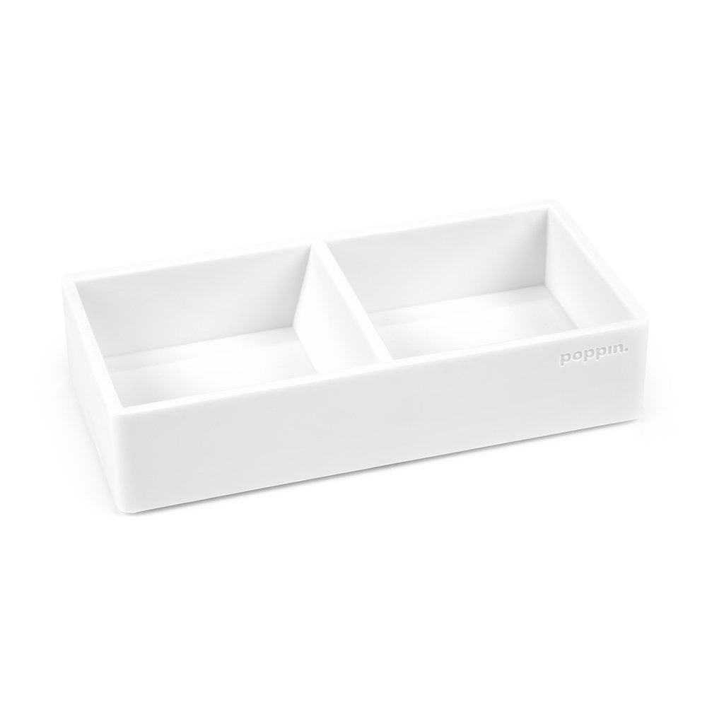 Poppin This & That Tray - Modular Desk Trays For Office Organization, Color-Coordinated Office Supplies For Desk (White, This &