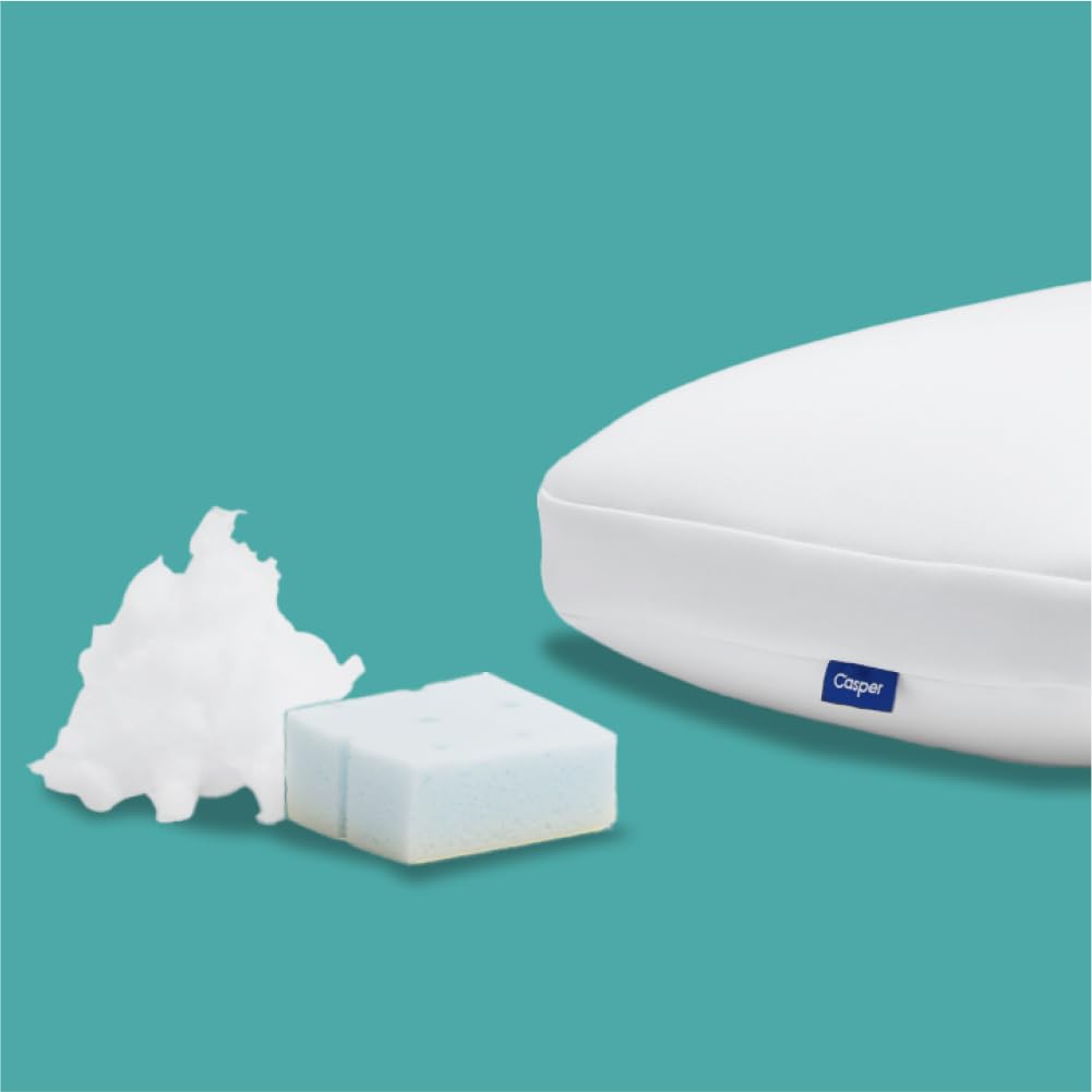 Casper Hybrid Pillow For Sleeping, Standard, White