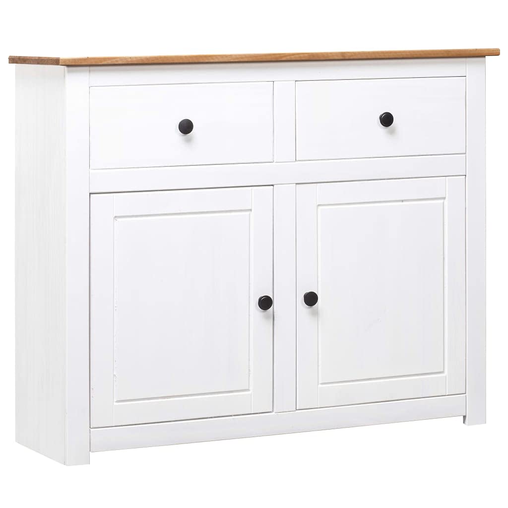 vidaXL Sideboard White 93x40x80 cm Solid Pinewood Panama Range