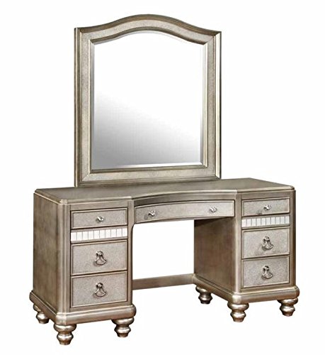 Coaster Home Furnishings Bling Game Arched Top Vanity Mirror Metallic Platinum 204188