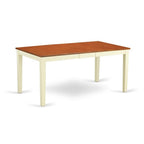 East West Furniture NIQU6-WHI-W 6 Piece Kitchen Table Set Contains a Rectangle Dining Table with Butterfly Leaf and 4 Dining Chairs with a Bench, 36x66 Inch, Buttermilk & Cherry