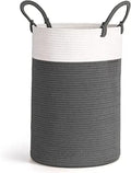 Gleckn Laundry Baskets with Handles, Tall Jute Storage Basket for Living Room, Bathroom, Woven Rope Dirty Clothes Hamper, Decora