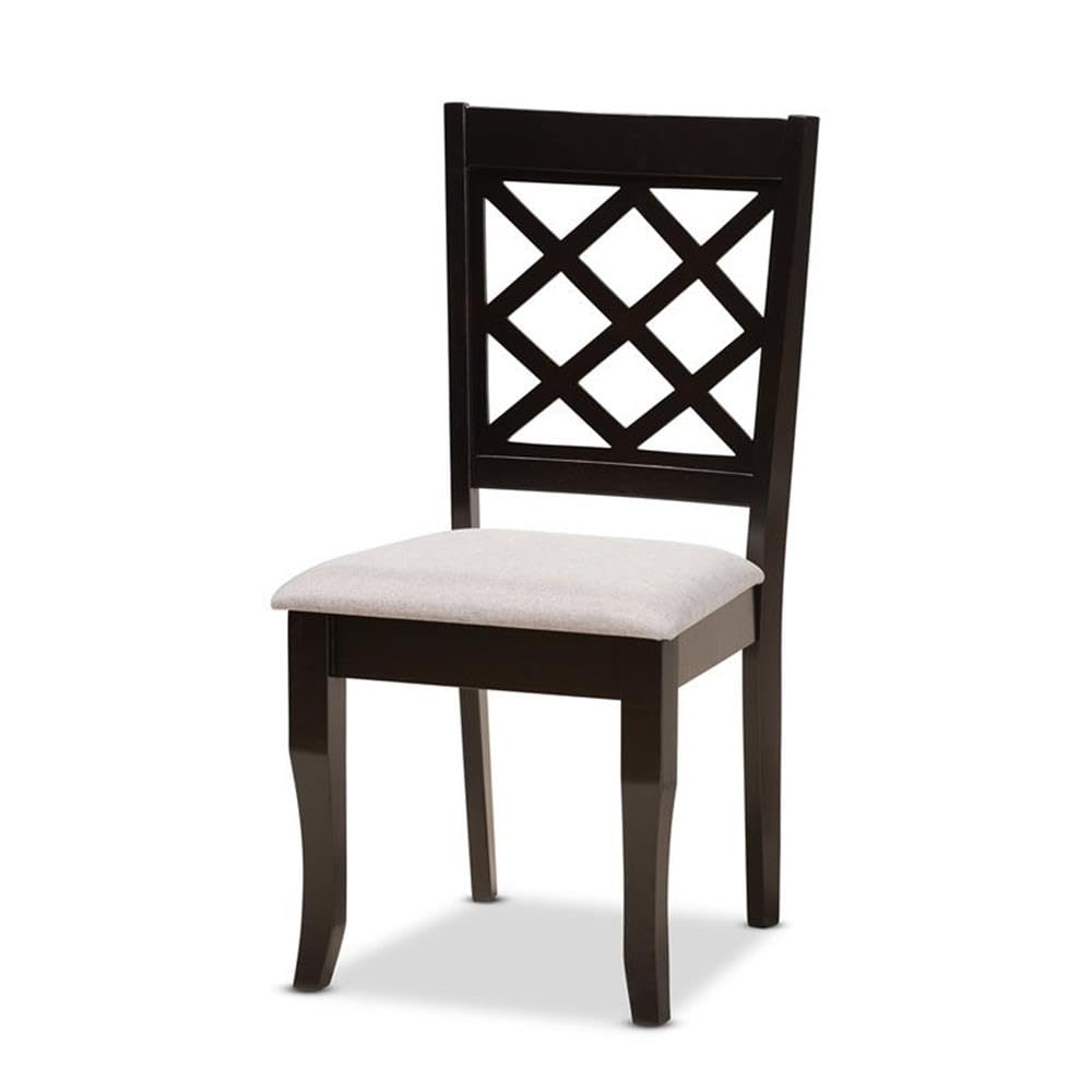 Baxton Studio Verner Modern and Contemporary Grey Fabric Upholstered and Dark Brown Finished Wood 7-Piece Dining Set