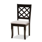 Baxton Studio Verner Modern and Contemporary Grey Fabric Upholstered and Dark Brown Finished Wood 7-Piece Dining Set