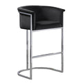 24 Black Velvet Upholstered Counter Height with Silver Base Single