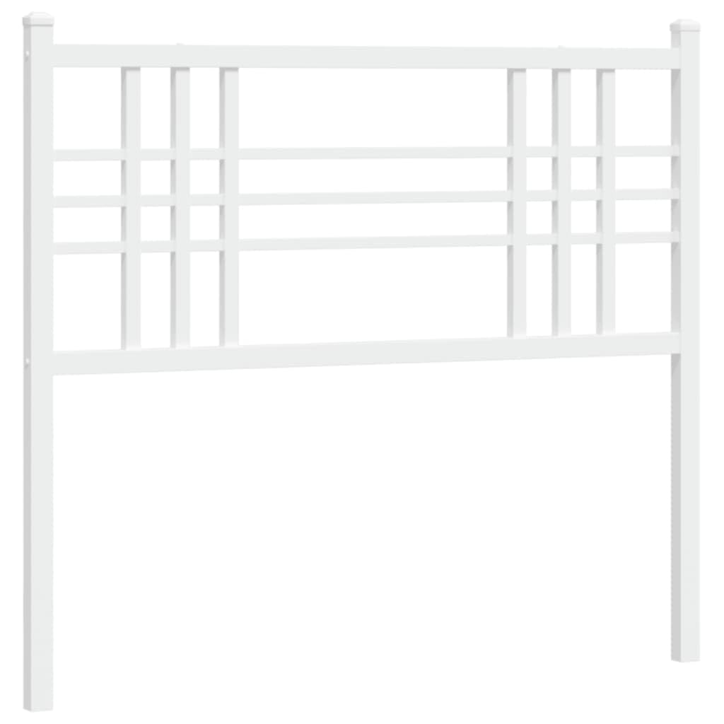 vidaXL Metal Headboard in White for Twin Bed - Durable Steel Construction, 41.1 L, Classic Bedroom Furniture