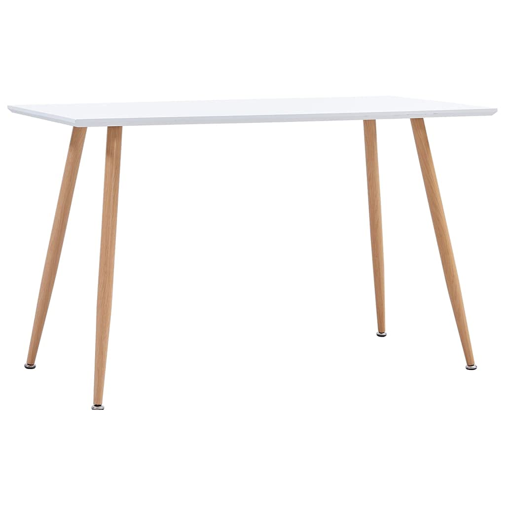 Vidaxl Dining Table White And Oak 47.2&quot;X23.6&quot;X29.1&quot; Mdf