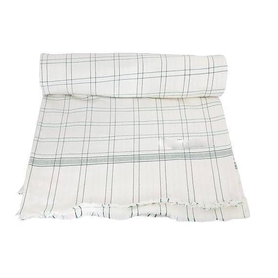 Craft Venture 100% Cotton Soft Beautiful Big Check Single Bed Size Skin Friendly Summer AC Blanket/Khes/Dohar/Top Sheet Set/Chad