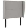Vidaxl Classic Headboard With Ears - Light Gray Fabric - Solid Larch & Engineered Wood - Foam Filled - Ideal For All Bedroom Themes - Size 40.6"X9.1"X46.5"/50.4"