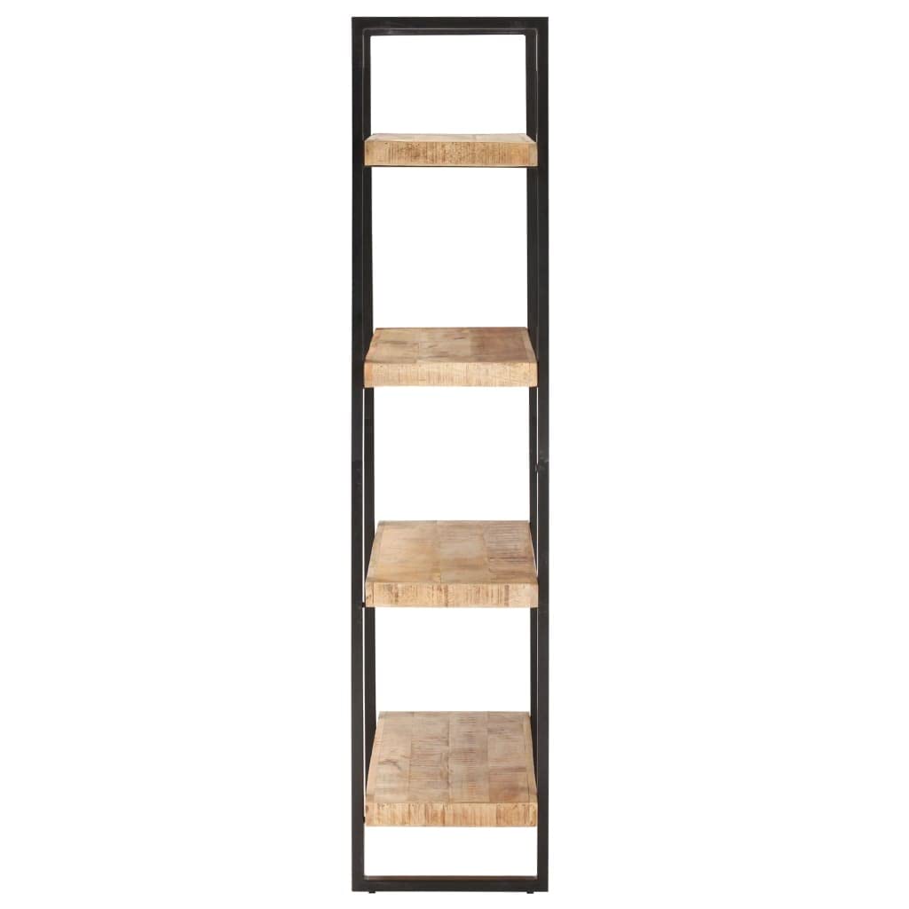 vidaXL Bookcase, Open Shelf 4-Tier Bookcase, Wall Bookshelf for Office Living Room, Freestanding Shelving Unit, Industrial, Rough Mango Wood