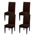 Jqinhome 4 Pcs Dining Chair Slipcover,High Stretch Removable Washable Chair Seat Protector Cover For Home Party Hotel Wedding Ceremony (Pack Of 4, Coffee)