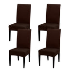 Jqinhome 4 Pcs Dining Chair Slipcover,High Stretch Removable Washable Chair Seat Protector Cover For Home Party Hotel Wedding Ceremony (Pack Of 4, Coffee)