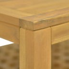 vidaXL Solid Teak Wood Coffee Table - 23.6"x23.6"x15.7" - Sturdy Frame - Ample Storage - Unique Square Cut-Out Design - Stylish Home Décor