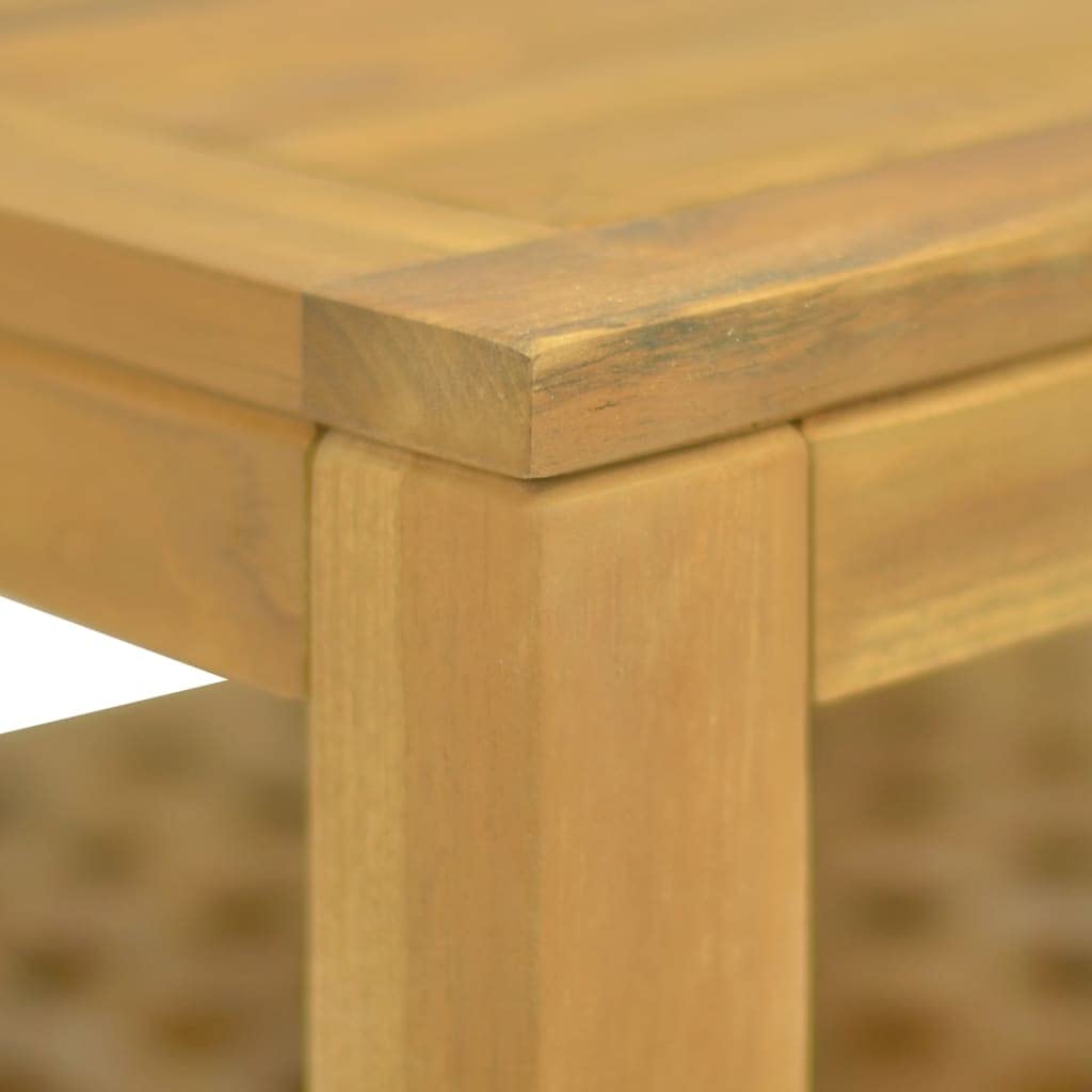 vidaXL Solid Teak Wood Coffee Table - 23.6"x23.6"x15.7" - Sturdy Frame - Ample Storage - Unique Square Cut-Out Design - Stylish Home Décor