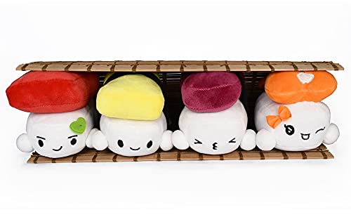Mango Steam Soft Stuffed Cute Kawaii Sushi Plush/Stuffed Animal/Pillow/Toy (Set of 4) Large, 10 inches (26 cm)