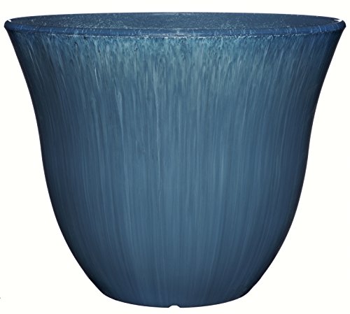 Classic Home And Garden Honeysuckle Resin Flower Pot Planter, Ocean Blue, 13'