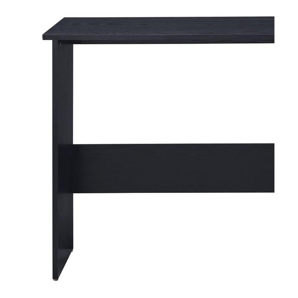 Acme Ievi Wooden Top Writing Desk with Built-in Right Side Bookcase in Black