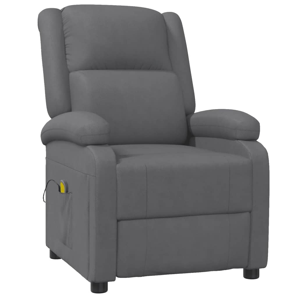 vidaXL Modern Anthracite Massage Recliner Chair with Faux Leather Upholstery, Perfect for Home and Office Relaxation