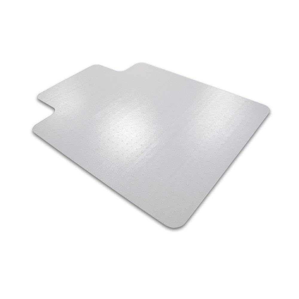 Ecotex Enhanced Polymer Clear Chairmat for Standard Pile Carpets up to 3/8&quot;, Rectangular with Front Lipped Area for Under Desk Protection (48&quot; X 51&quot;)