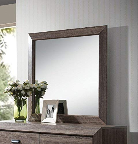 Acme Lyndon Mirror In Weathered Gray Grain
