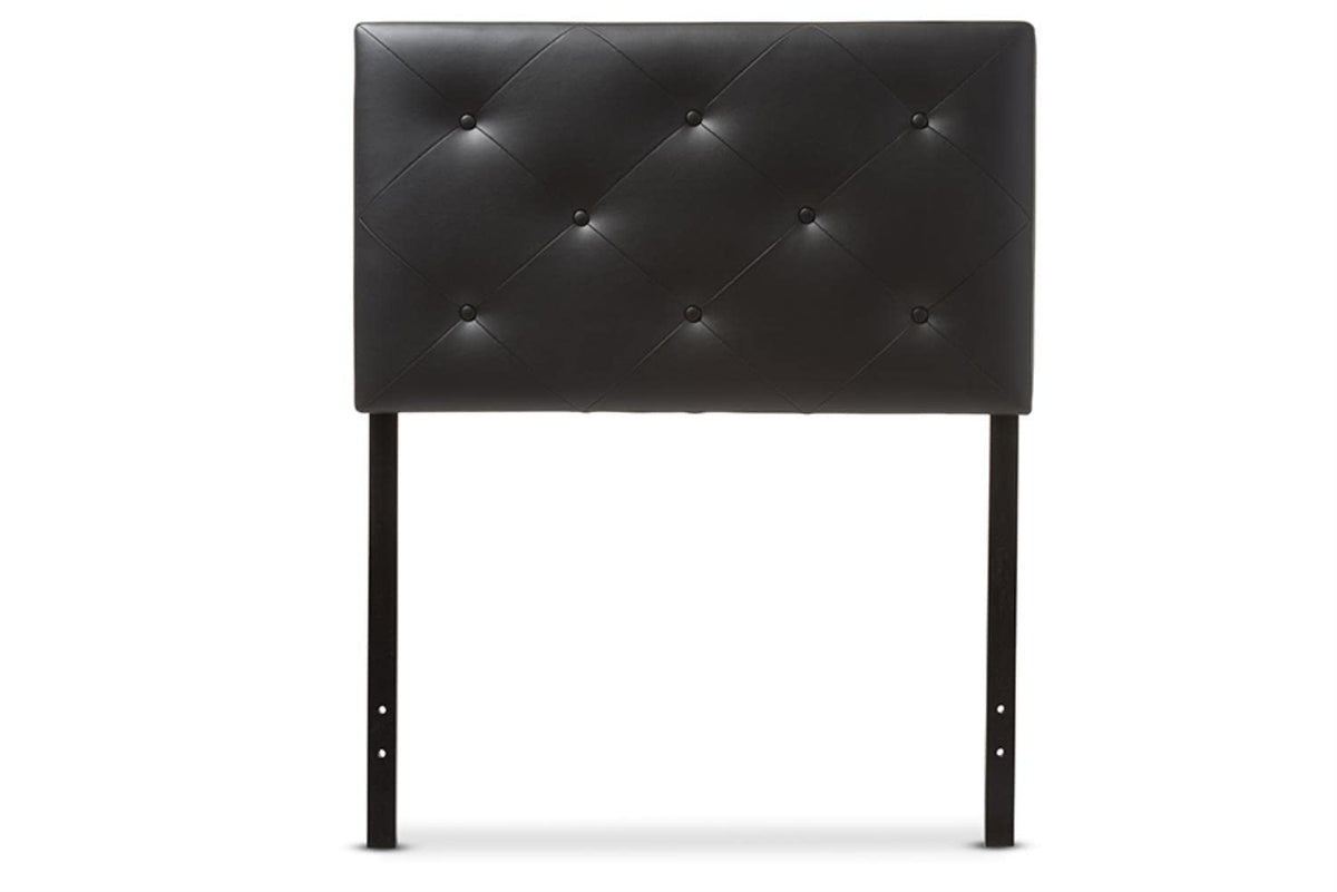 Baxton Studio Baltimore Modern and Contemporary Faux Leather Upholstered Headboard Black/Twin