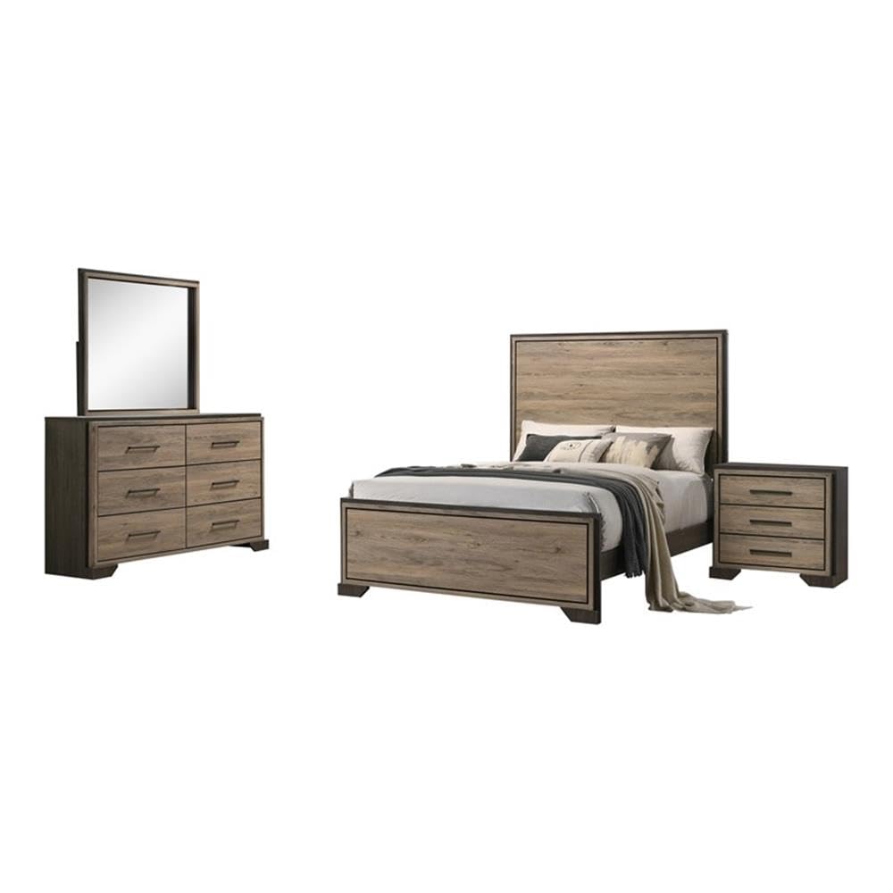 Coaster Baker Eastern King Bed 4-Piece Set, Light Taupe