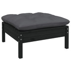 vidaXL 2-Seater Patio Sofa - Outdoor Relaxation Furniture with Cushions, Flexible Modular Design, Made from Solid Pinewood, Black