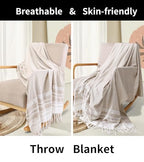 Boho Throw Blanket Soft Cotton Bedroom Decor Aesthetic Bed End Blanket Living Room Accessories Sofa Couch Hammock Chair Patio Outdoor Wester Home Decoration Full Queen King Size Apartment Essential