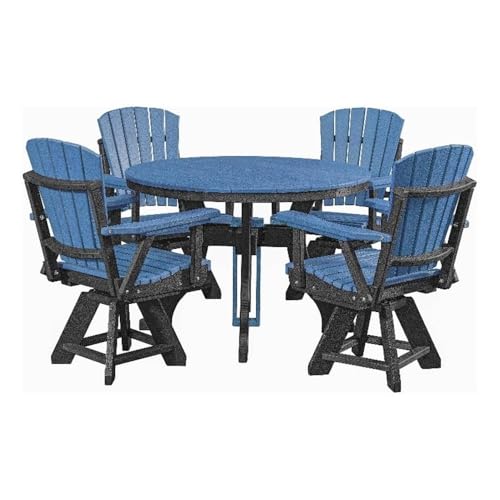 American Furniture Classics Round Set, Dining Height, Blue And Black