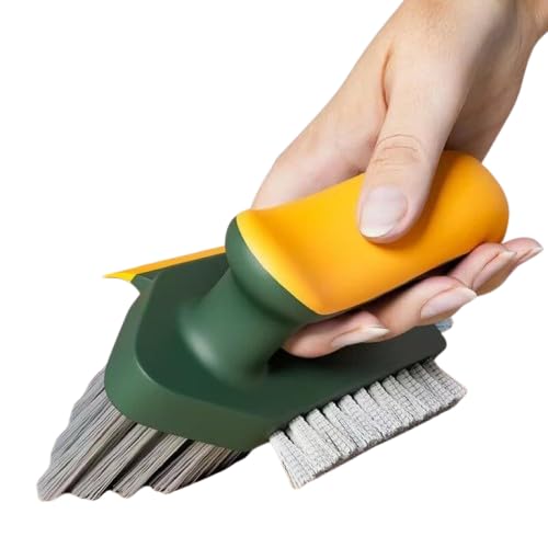 PIYUDACREATION Tile Grout Cleaner Brush 4 in 1 with Squeegee,Bathroom Cleaning Brushes,VShape Gap Scrub Brush Crevice Cleaning