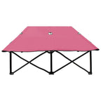 vidaXL Two Person Folding Sun Lounger Outdoor Garden Beach Travel Patio Balcony Lounge Seating Foldable Camping Chair Sunbed Steel Pink