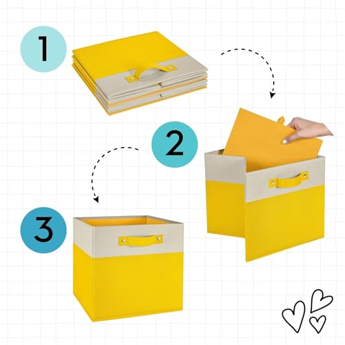 Riverridge Kids 2Pc 10.5In Two-Tone Folding Storage Bin Set - Yellow