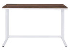 Acme Tyrese Wooden Rectangle Top Writing Desk With Usb Port In Walnut And White