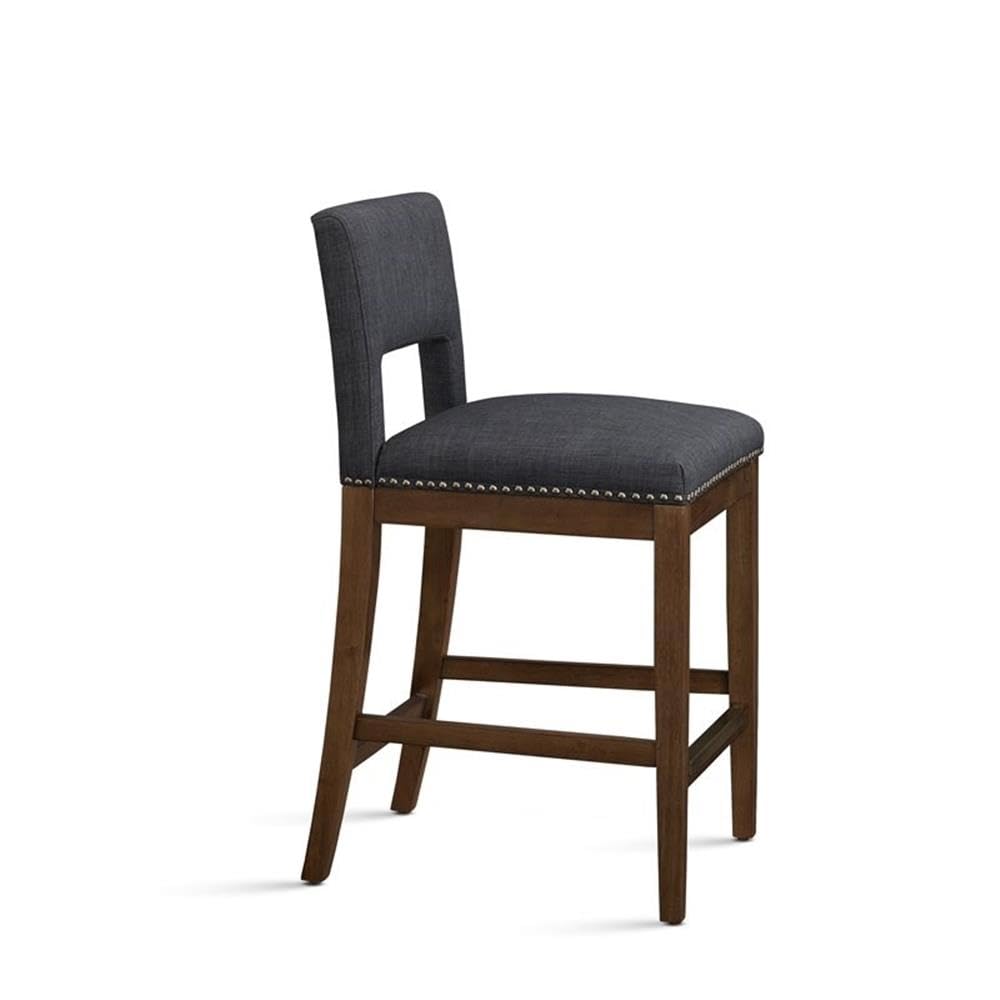 Comfort Pointe Rowell Gray Fabric Solid Wood Frame Counter Stool