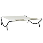 vidaXL Cream Patio Lounge Bed - Weather-Resistant Oxford Fabric and Powder-Coated Steel Frame - Comfort Upgrade with 2 Thick Pillows
