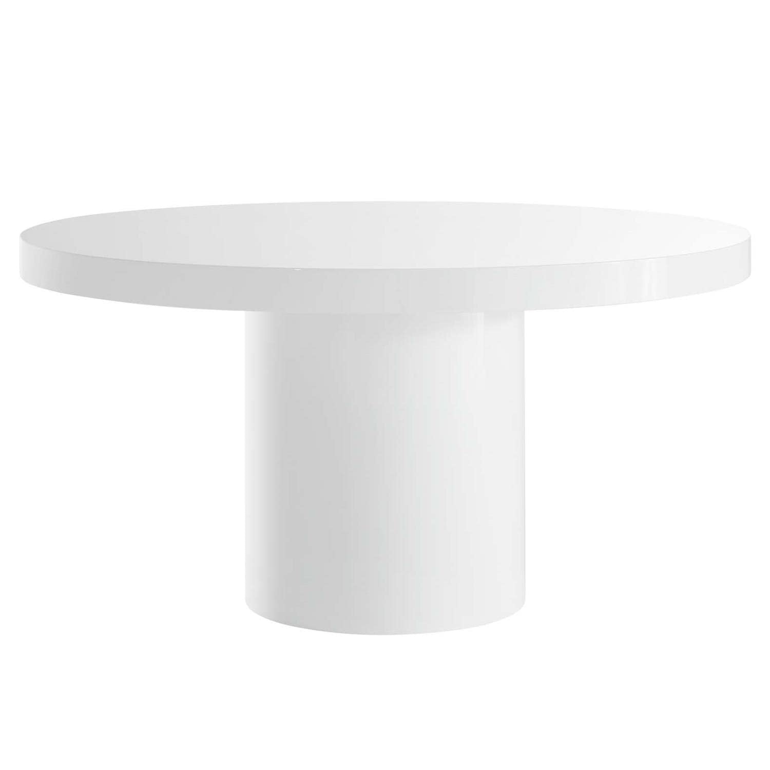 Modway Gratify 59&Quot; Round Mdf Wood Dining Table In White Finish