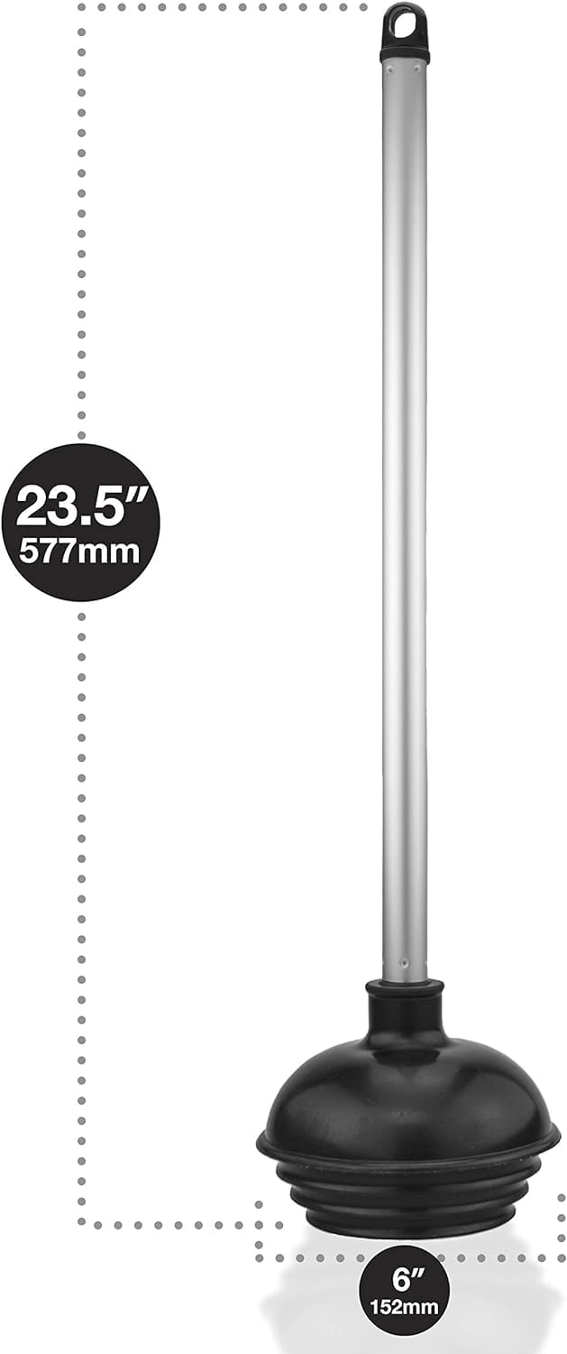 Neiko 60166A Toilet Plunger With Patented All-Angle Design, Heavy-Duty Toilet Bowl Plunger With Aluminum Handle, Bathroom Necess