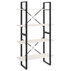 vidaXL 4-Tier Book Cabinet White 31.5"x11.8"x55.1" Solid Pine Wood