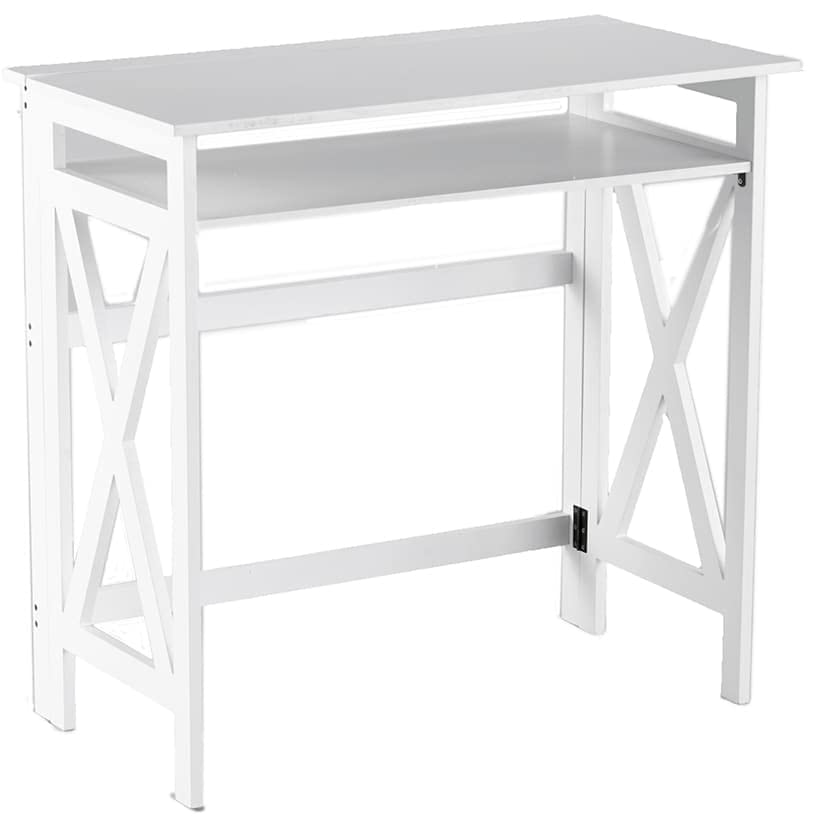 Crisscross Folding Office Furniture - White Desk