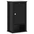 vidaXL Bathroom Wall Cabinet Berg, Bathroom Wall Cupboard Solid Wood Pine, Wall Mounted Bathroom Cabinet with Metal Handle, 15,7''x10,6''x28,1'', Black
