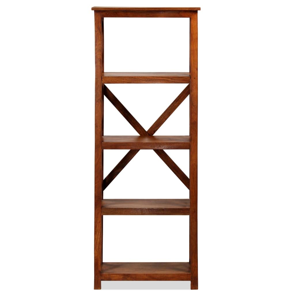 vidaXL Solid Acacia Wood Bookshelf, Honey Touch Finish, Classic Design, 4-Shelves, Easy Assembly, Unique Grains